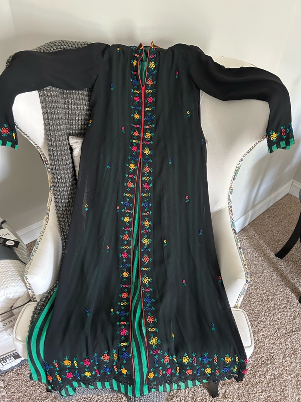 Black hand Embroidered shirt